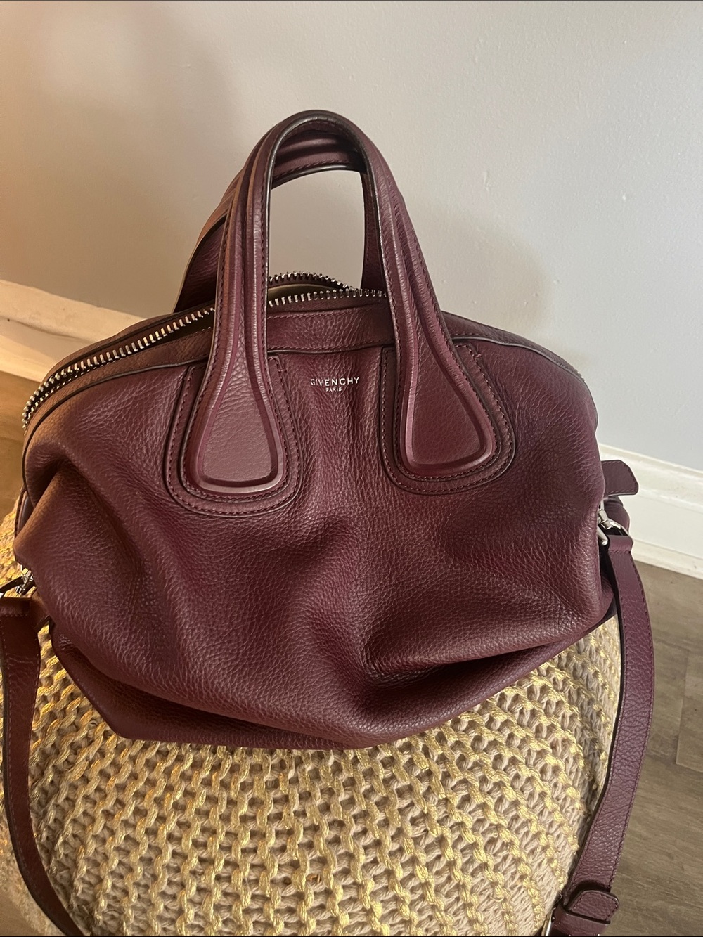 Givenchy Burgundy Leather Antigona Duffel Bag - Picture 5 of 5
